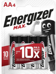 Батарейка Energizer MAX Alk E91/AA BP4  уп.