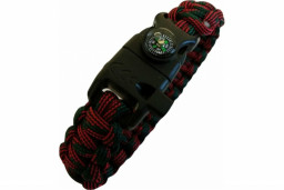 Браслет СЛЕДОПЫТ из паракорда со свистком, компасом и огнивом, 24,5х2 см