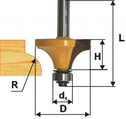 Фреза кромочная калевочная ЭНКОР 17,3*8 мм