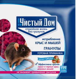 Гранулы от грызунов Чистый дом Орех 125гр
