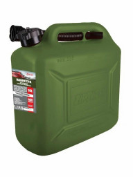 Канистра 10 л 3TON PROFI ОЛИВКОВАЯ для топлива в комплекте крышка и лейка