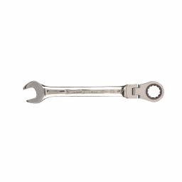 Ключ комбинированный трещоточный, 15 мм, CrV, шарнирный, зеркальный хром Matrix