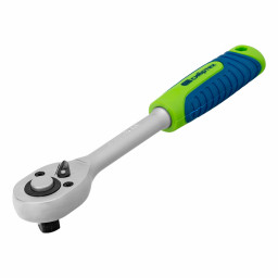 Ключ-трещотка 1/2", 45 зубьев, с быстрым сбросом, матовый хром Сибртех