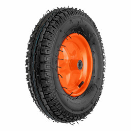 Колесо пневматическое усиленное, шина 8PR, 4.00-8 D400 мм, внутренний диаметр подшипника 20 мм, длина оси 90 мм Palisad