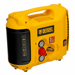 Компрессор воздушный DL1300, 10 бар, 1,3 кВт 180 л/мин 5 л, с набором аксессуаров Denzel