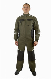 Костюм летний Мега куртка, п/к хаки.с черн и СОП тк.Канвас Формекс 