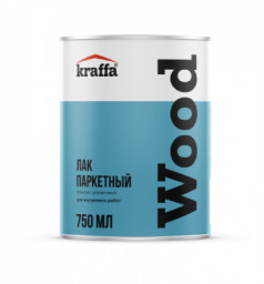 Лак паркетный полуматовый 0,75л Kraffa WOOD