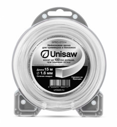 Леска триммерная 1.6мм 15м квадрат Unisaw