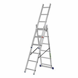 Лестница, 3 х 6 ступеней, алюминиевая, трехсекционная, Сибртех
