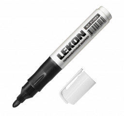 Маркер перманентный фетровый 2-3мм заправляемый черный LEKON ReFresh