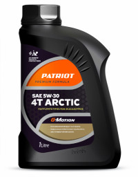 Масло моторное полусинтетическое 4-тактное PATRIOT G-Motion 5W30 4Т ARCTIC, 1л (зимнее)
