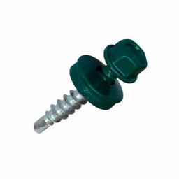 Саморез 5,5*19 сверло,гол.шестигр.с шайбой, RAL 6005 Зеленый мох) Pront