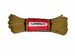 Шнур полипропиленовый плетеный 12 мм 16 пр. 10 м с сердечником КРЕПЫЖ
