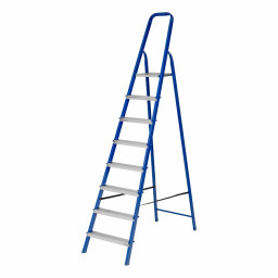 Стремянка, 8 ступеней, стальной профиль, алюминиевые ступени Сибртех