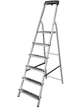 Стремянка алюминиевая 6 ступеней с лотком Новая высота