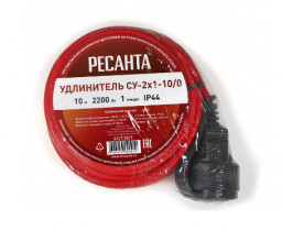 Удлинитель силовой без катушки СУ-2х1-10/0 IP44 РЕСАНТА